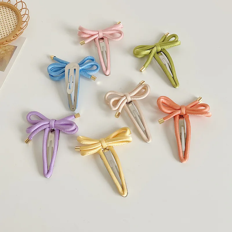 

Новое поступление, женские заколки для волос с атласным бантом карамельных цветов, милые модные заколки для волос для девочек, корейские ак...