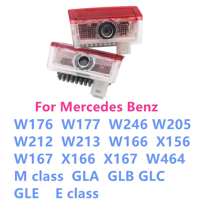 

2X светодиодные декоративные лампы, аксессуары для Mercedes Benz E A B C Class, освещение двери автомобиля W176W177 W205 W246 W212 W213 W166 X167 GLA GLE