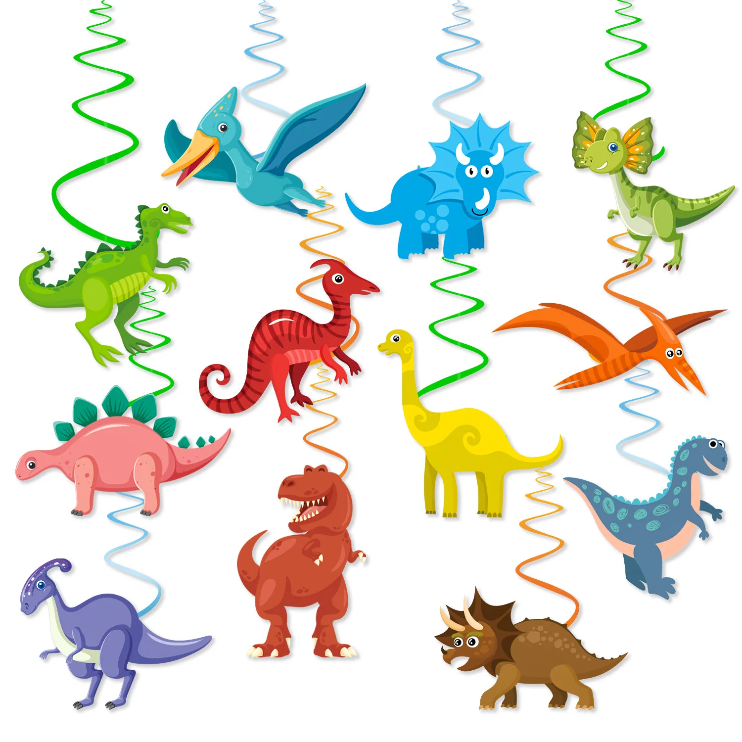 

Cartoon Dinosaur Spiral Pendant Jungle Safari Birthday Party Banner Happy 1st Birthday Party Dinosaur Theme Birthday Party Decor