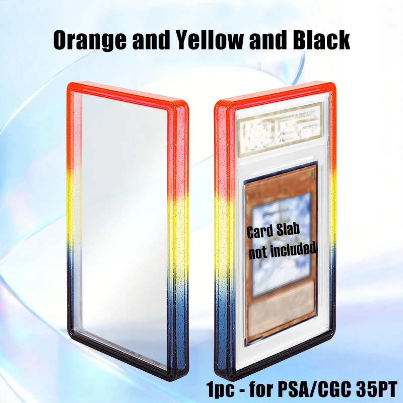 Фото Складной защитный чехол для грейдированных карт PSA CGC 35PT, защитный бампер из ТПУ с задней панелью, разноцветный с блестками, для PTCG. №4