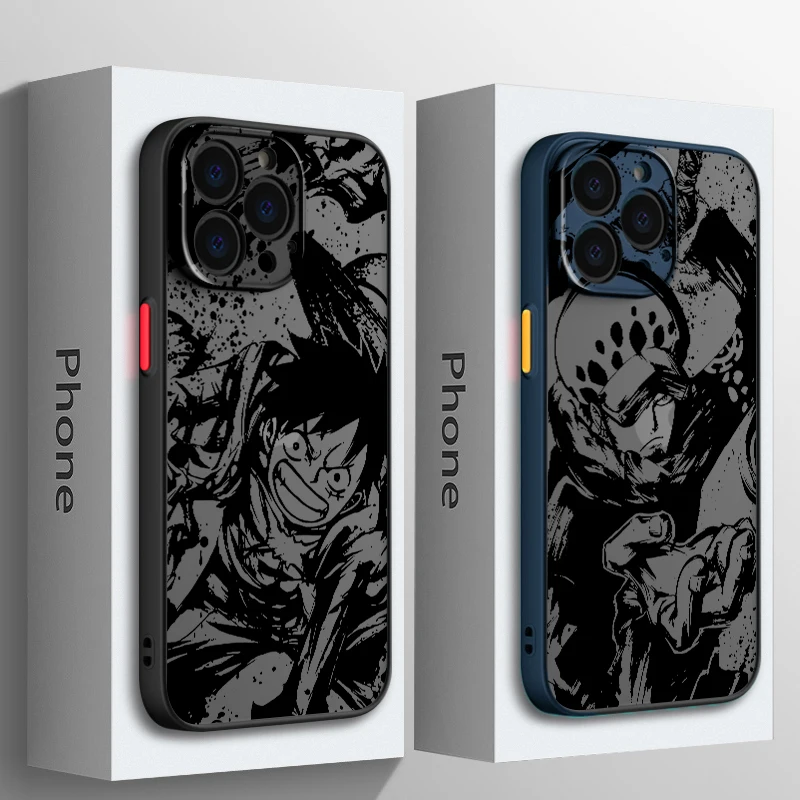 

Anime O-Ones Pieces Luffys Matte Phone Case For Apple iPhone 14 13 12 11 XS XR Pro MAX 8 7 Plus Frosted Translucent