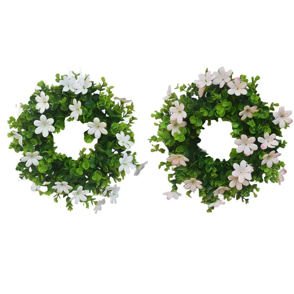 

12" Eucalyptus Wreath Garland with Green Leaves Front Door Greenery