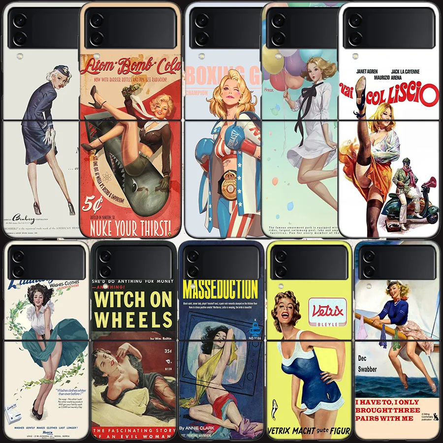 

Привлекательный красивый рекламный чехол с постером для Samsung Galaxy Z Flip3, флип p4, черный Жесткий чехол для сотового телефона Z Flip 3 4, роскошный че...