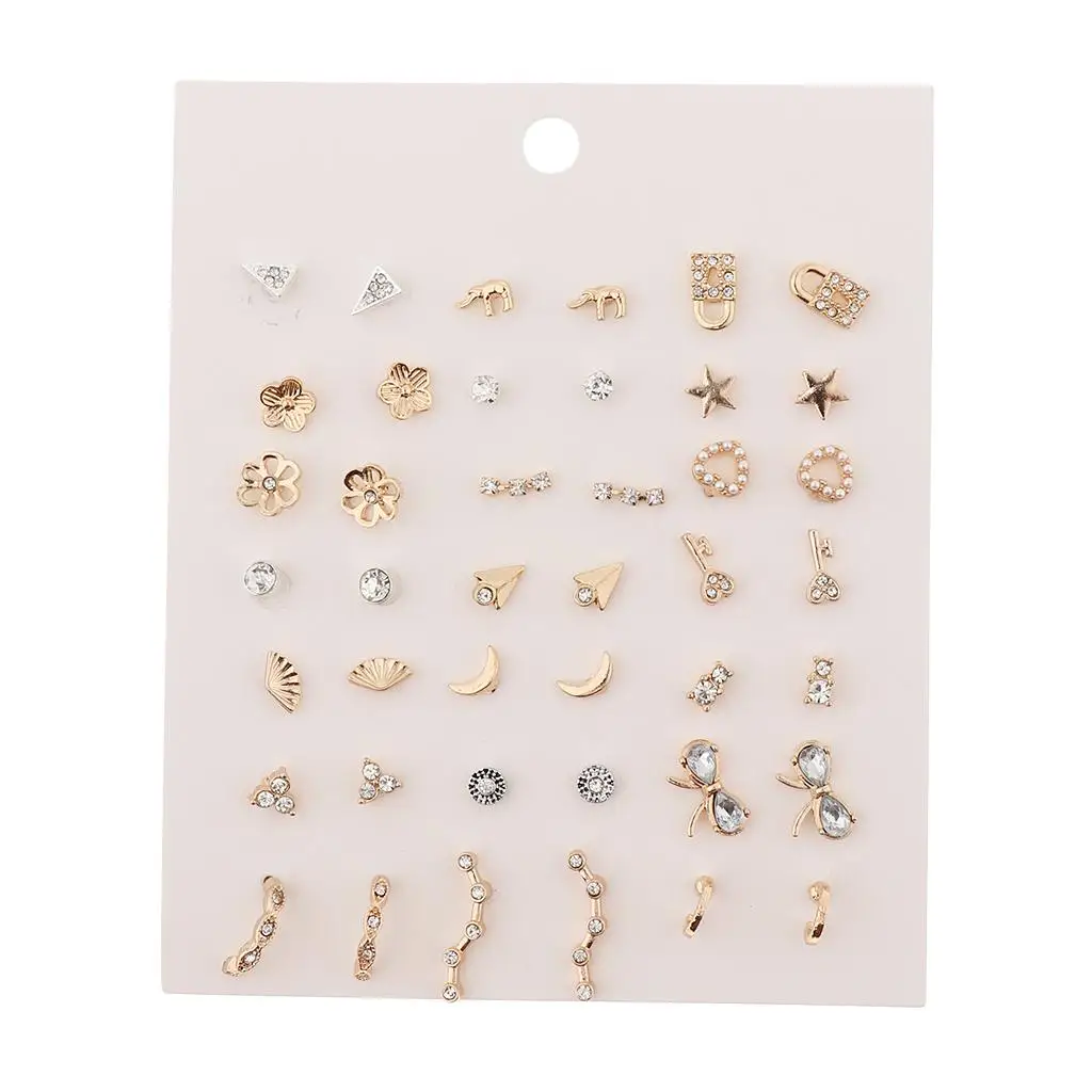 

21 пара серьги-гвоздики набор милые маленькие животные сплав позолоченные ювелирные изделия