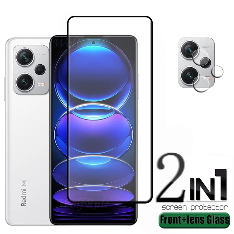 2-in-1 For Redmi Note 12 Pro Plus Glass Redmi Note 12 Pro Plus Full 9H Screen Protector Xiaomi Redmi Note 12 Pro Plus Lens Glass