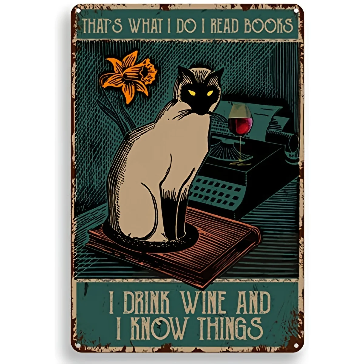 

Vintage Metal Tin Sign Wall Decor That's What I Do I Read Books Retro Cat Poster For Office/Home/Classroom Decor Gifts Best