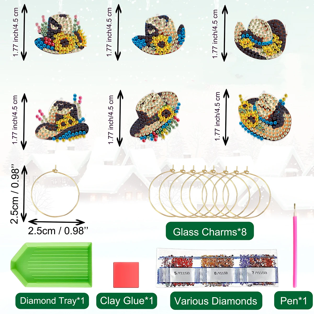 8 шт. подвески подвеска сделай сам алмазная живопись бокалы для вина маркеры