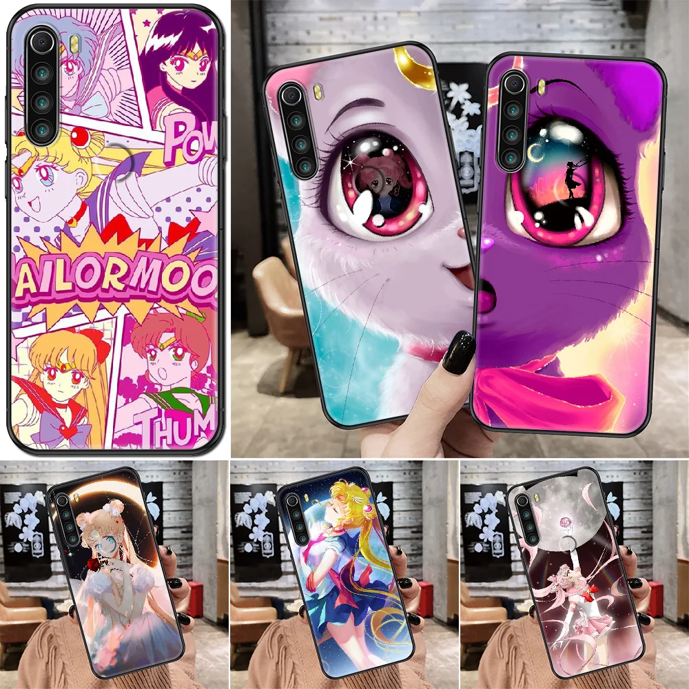 

Японский чехол для телефона с аниме Сейлор Мун для Xiaomi Redmi Note 7 7A 8 8T 9 9A 9S 10 K30 Pro, Ультрачерный красивый чехол, Модный чехол
