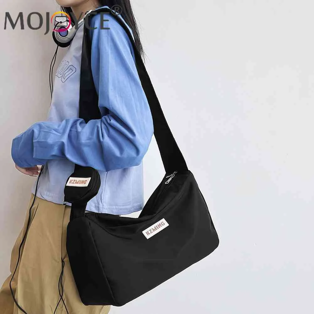 

Модные сумки через плечо с маленьким кошельком, женская сумка-мессенджер, нейлоновая сумка для покупок на молнии, водонепроницаемая для пут...