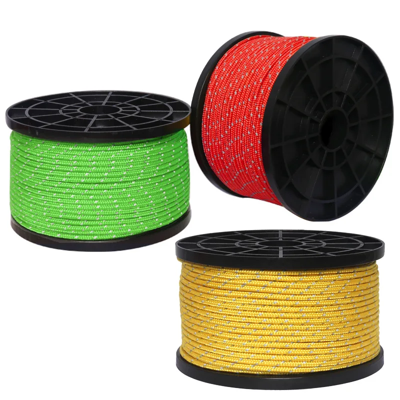 

Portable 50m Long Windproof Rope Nylon Emergency Clothesline Outdoor Camping Tent Pull Rope Reflective Sky Curtain Fixed Rope