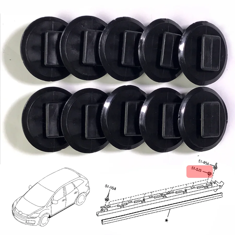 10 шт Боковая юбка отделка Зажим удерживающая Пряжка молдинговые зажимы подходят для Mazda 3 5 6 детской яркости автомобильные аксессуары