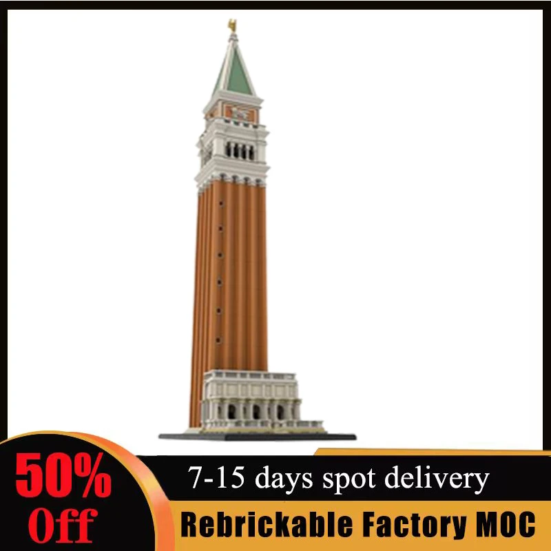 

New 20050pcs Mark's Bell Tower Building Blocks Customized MOC-99638 Street view Bricks Assembly DIY Birthday Children Toys Gifts