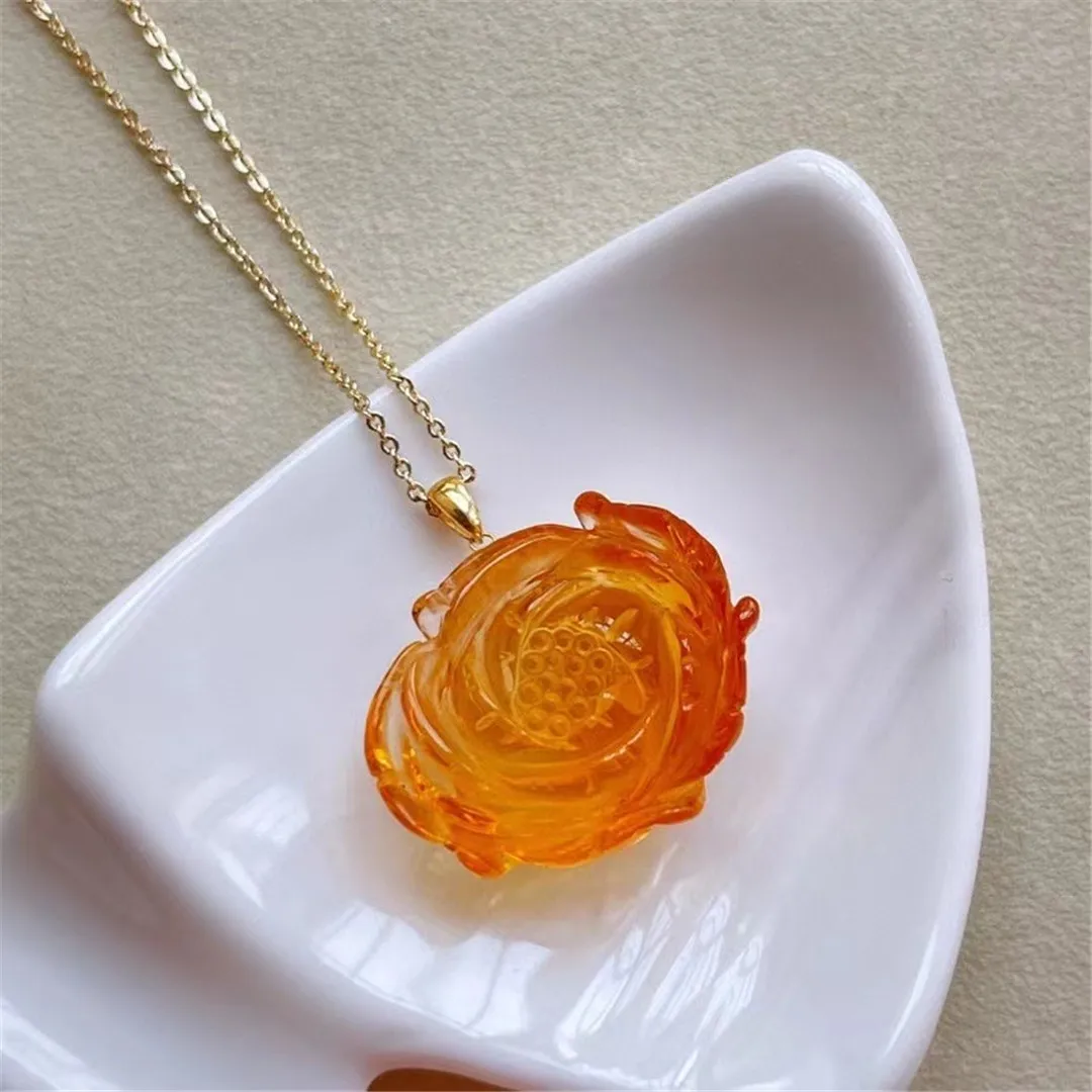 

Подвеска из натурального желтого цитрина, ювелирное изделие из 18-каратного золота для женщин, мужчин, богатство, Любовный подарок, кристалл, бусины 20x24x11 мм, AAAAA