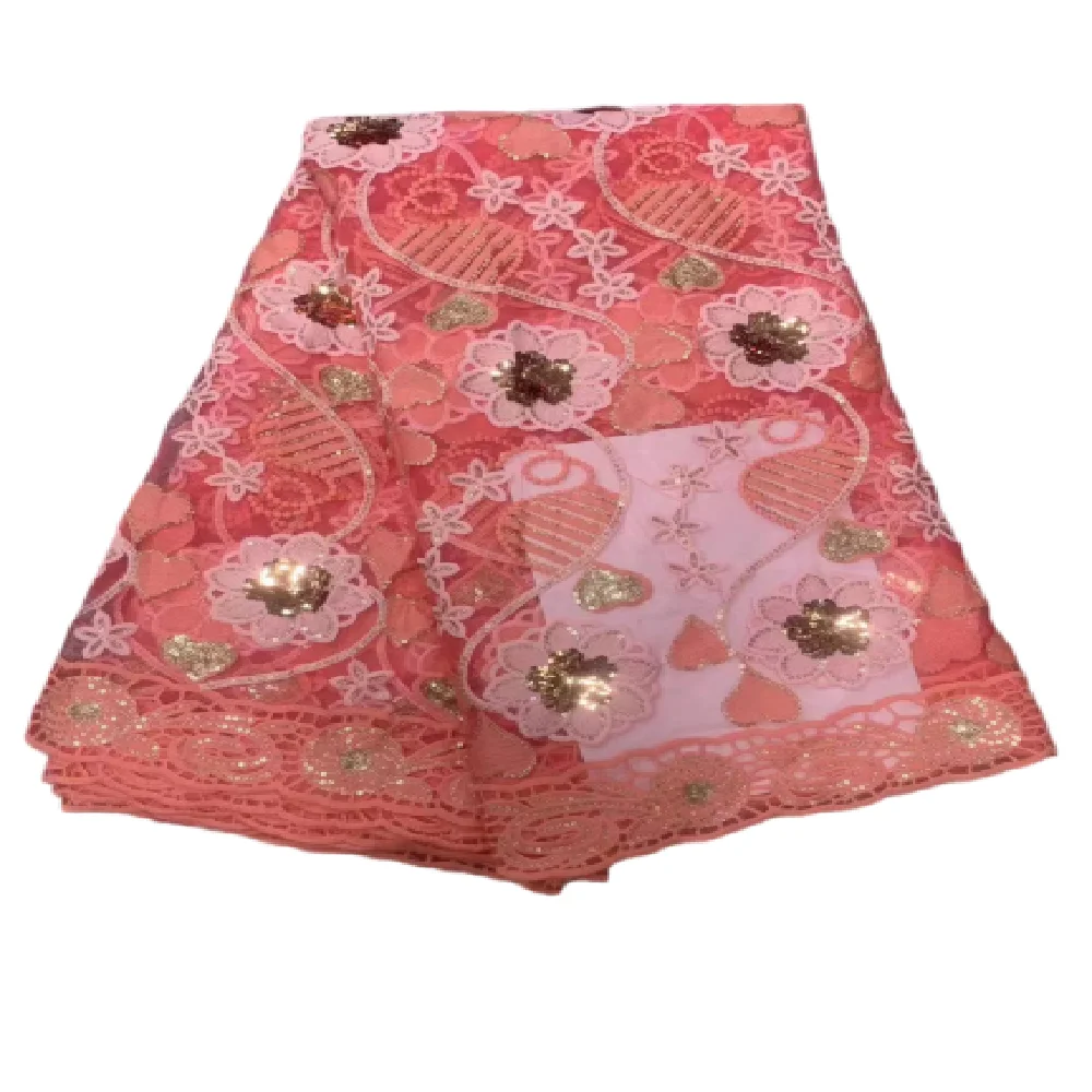 

Новейшая африканская кружевная ткань 2023, Высококачественная кружевная французская Тюлевая кружевная ткань с блестками, нигерийское вечернее платье