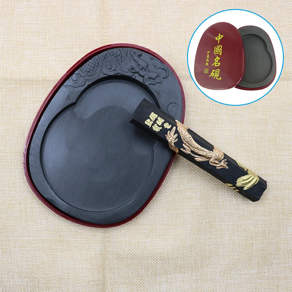 

Ink Bottle Inkstone Student Paint Brush Calligraphy Painting Tool Durable Plate