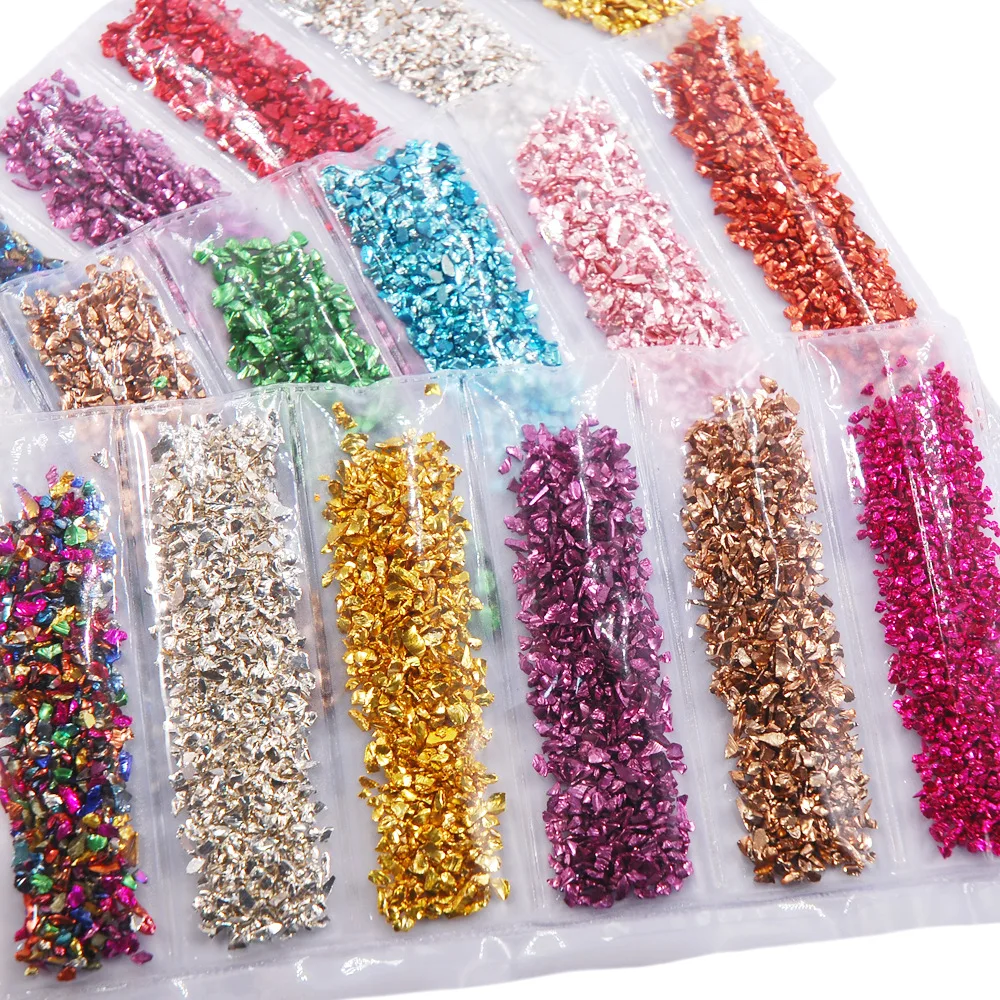 

Nail Gravel Glass Nails Rhinestones Mixed Color Nail Art Decoration Stones Shiny Gems Manicure Accessories Nail Glitter