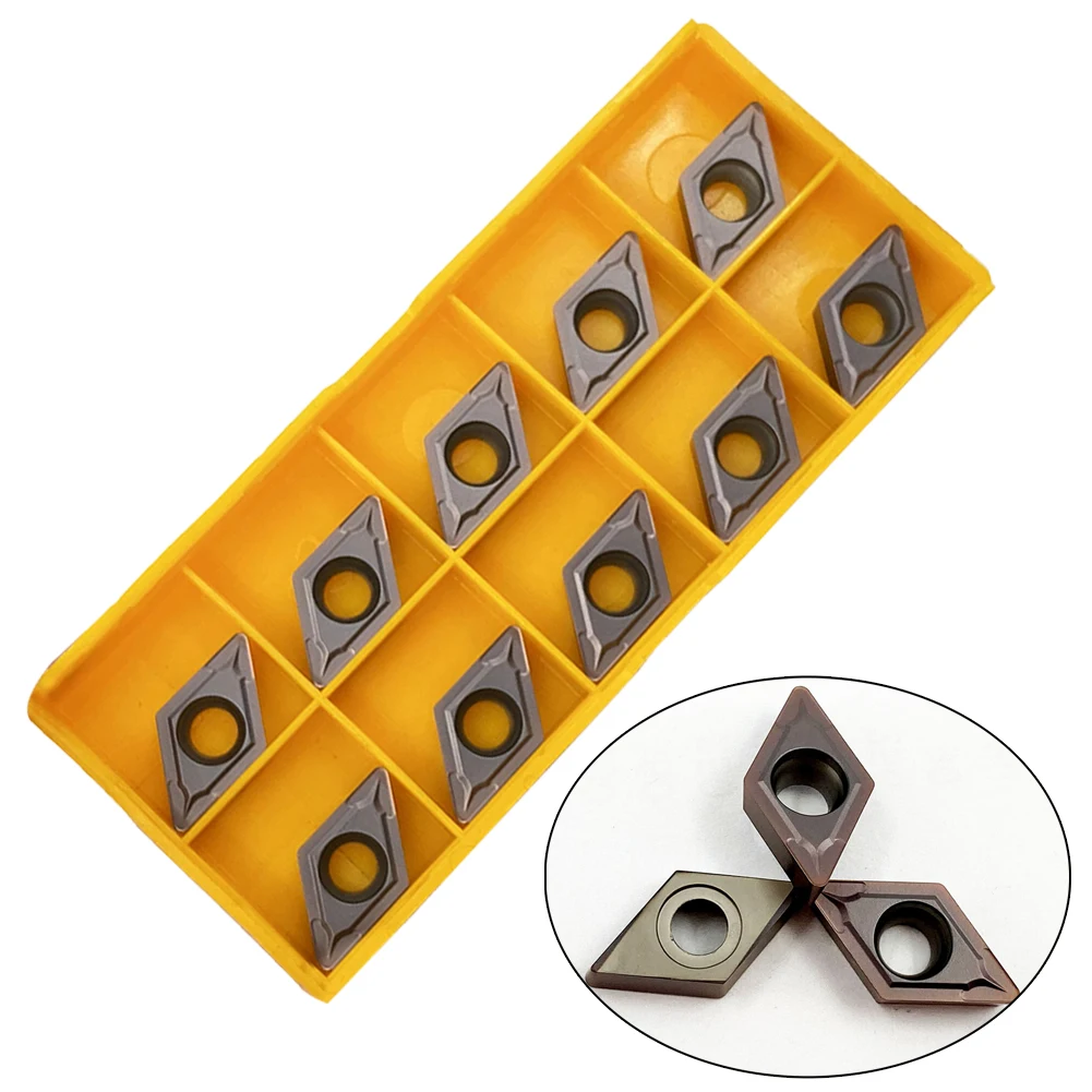 

10pcs DCMT11T308 1125 Carbide Insert 55° Rhombus Cutting Carbide Tips CNC Milling Metal Mechanical Lathe Machine Woodwork Tool