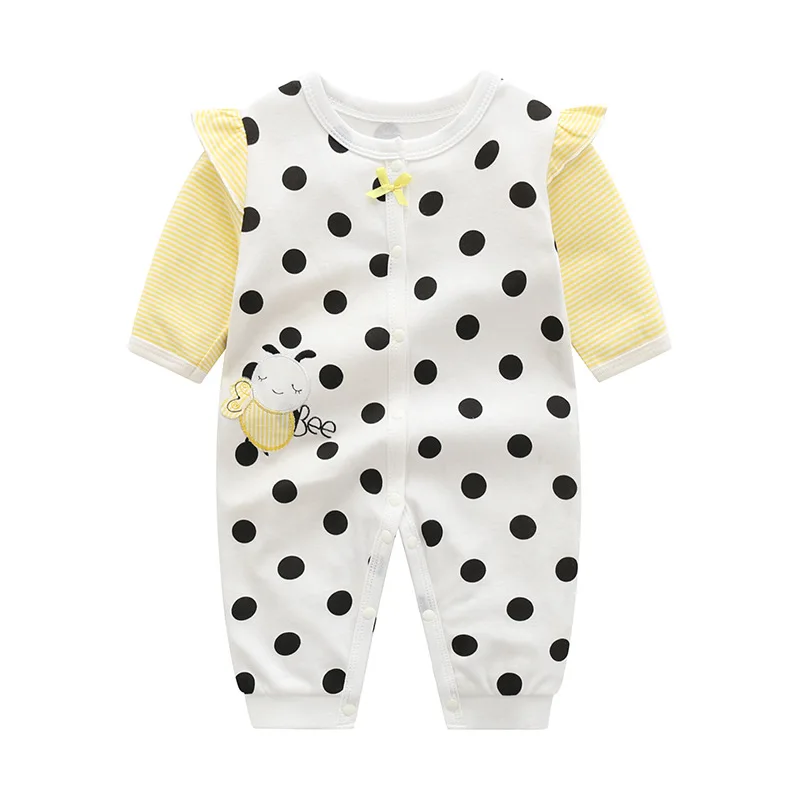 

Spring Baby Girls Romper Long Sleeves Cartoon overalls Newborn Baby Girls Clothes Cotton roupa infantil Pajamas