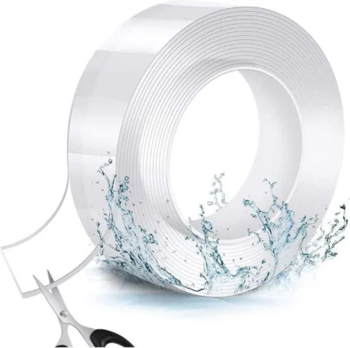 

2pcs 2mm×1cm×1m Nano Tape Double Sided Tape Reusable Waterproof Adhesive Tape For Tiles Marble Metal Glass Wood Kitchen Supplies