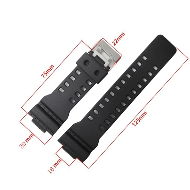 16mm Silicone Rubber Watch Band Strap Fit For Casio G Shock Replacement Black Waterproof Watchbands Accessories