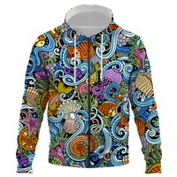 2022 marine animal 3d prints zipper hoodies women men fashion long sleeve hooded sweatshirt hot sale casual streetwear clothes