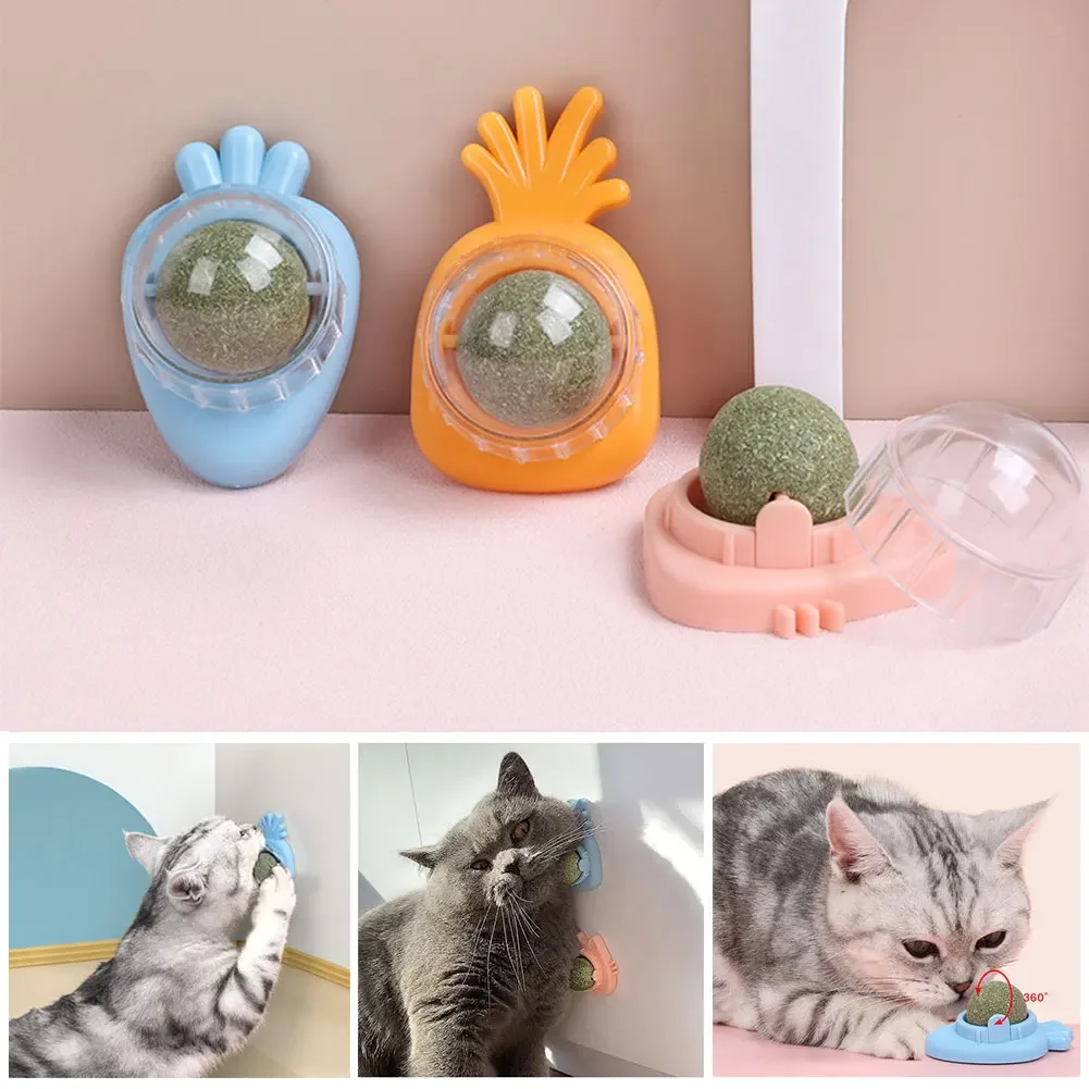Натуральная кошачья мята Cat Wall Stick-on Ball игрушка-царапалка лечебные натуральные