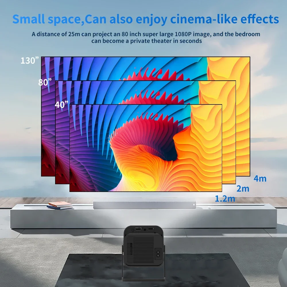 Домашний кинопроектор Y6S Android 12 300ANSI двойной Wi-Fi6 BT5.0 портативный кинотеатр уличный