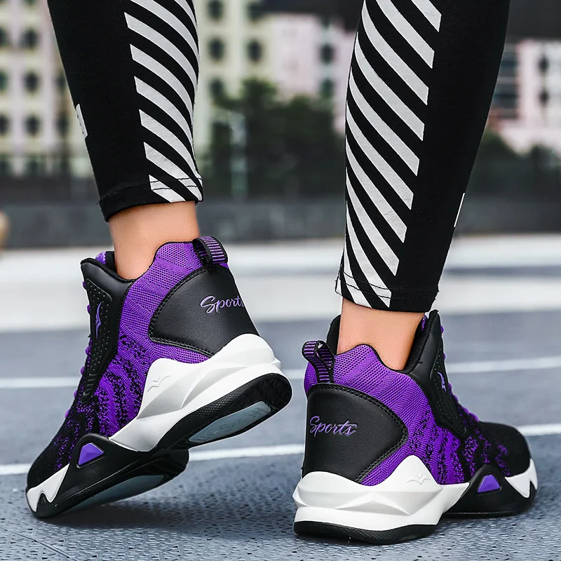 Cushioned Basketball Shoes Men's Sneakers Non-Slip Wearable Sports Shoes Gym Training Athletic Sneakers for Women