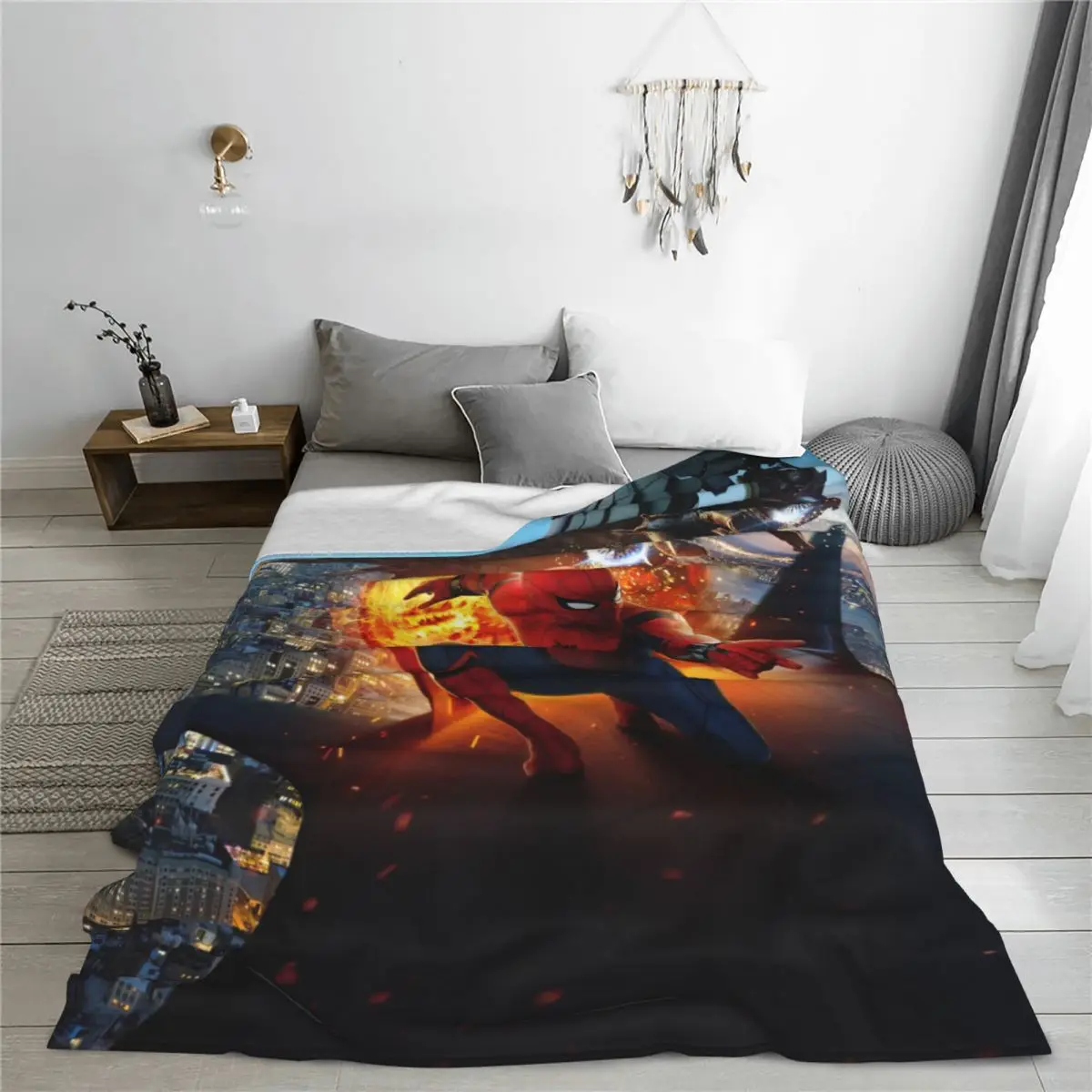 Теплое одеяло Фланелевое покрывало для путешествий Человек-паук домашний