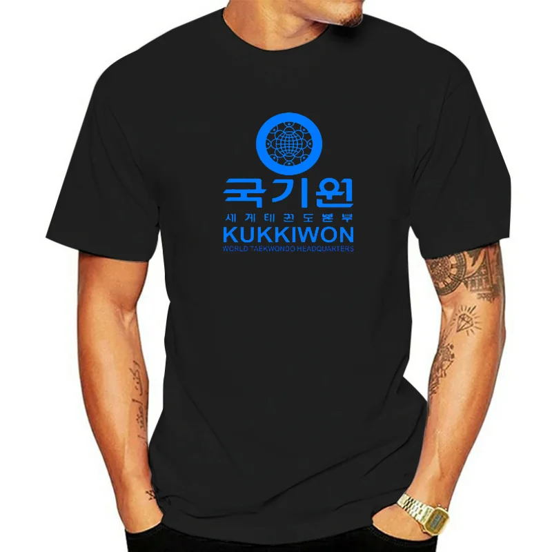 KUKKIWON Taekwondo Headquarters Korea Martial Art Men's White T-Shirt Size S-3XL Short Sleeve Cotton T Shirts Man Clothing
