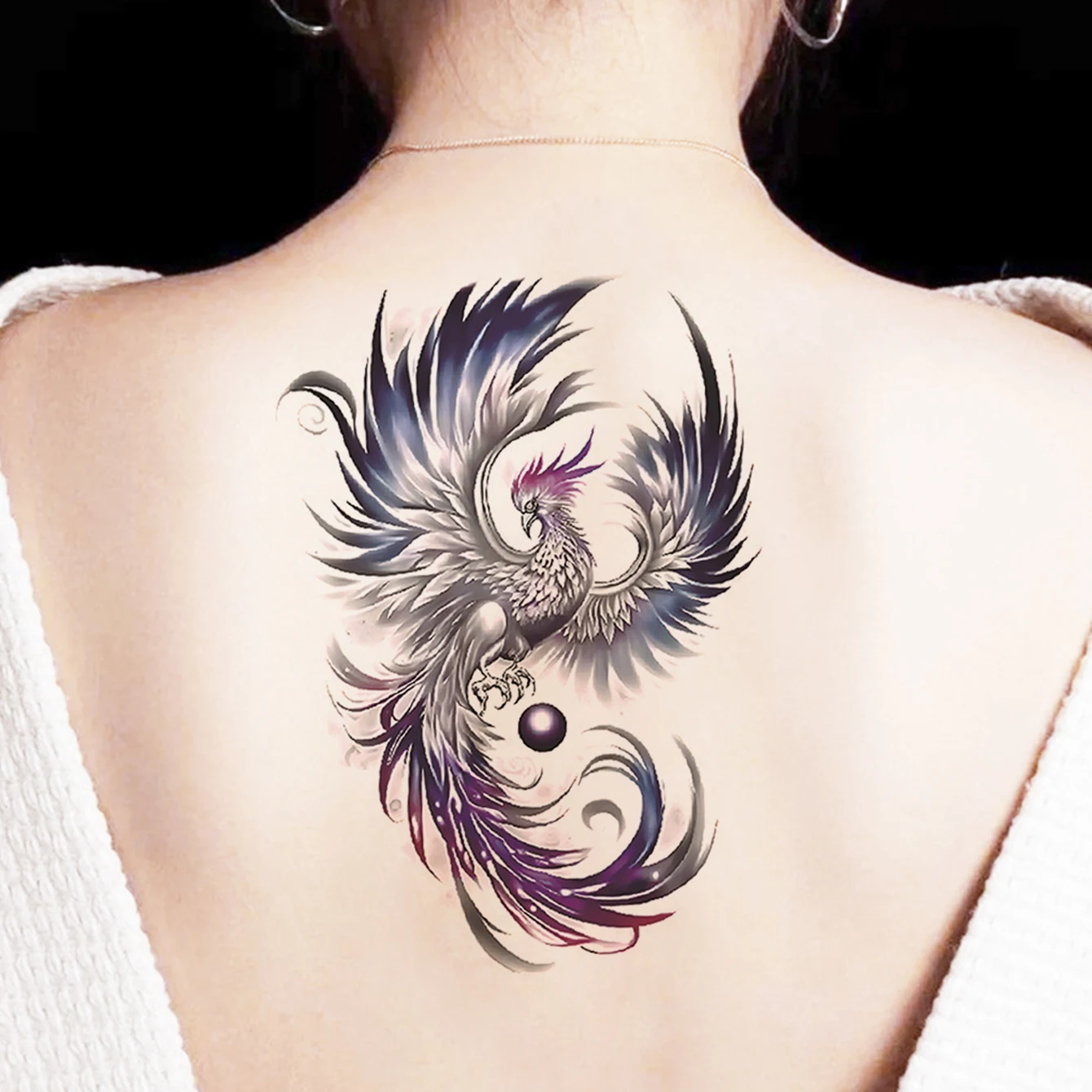 Водостойкие Временные Татуировки Наклейки 2 Шт. Дизайн Феникса Подходят Для Рук