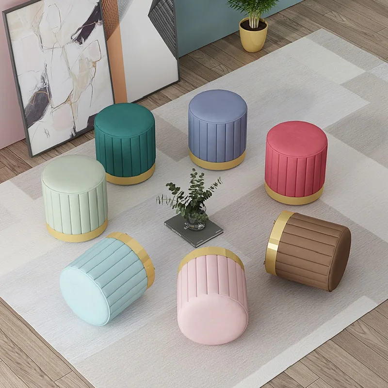 

Nordic Dresser Stool Bedroom Modern Minimalist Flannel Chair Fabric Luxury Economical Chair Girl Bedroom Makeup Chair Stool