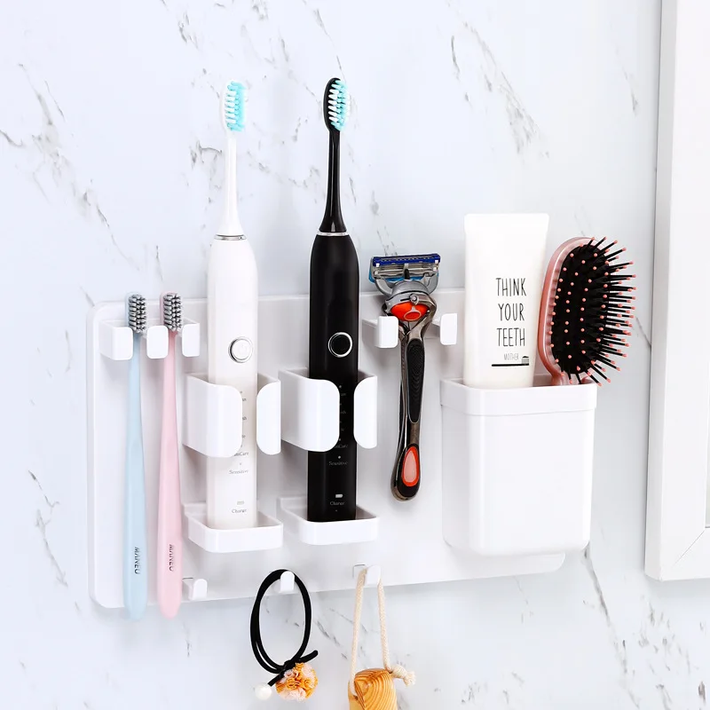 

Multifunction Toothbrush Holder Shaver Hook Dustproof Sticky Suction Wall for Bathroom Organizer Storage Rack Accessories
