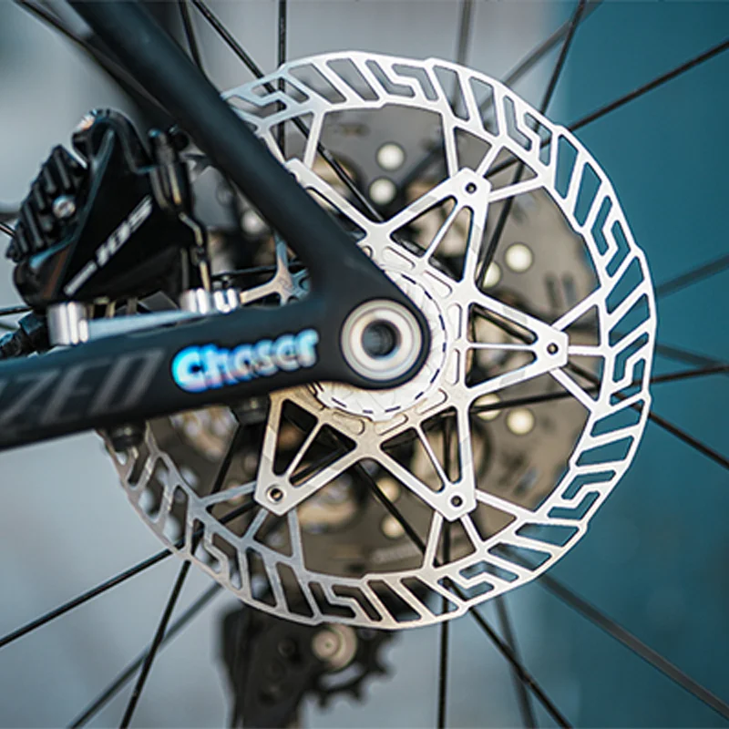 Фото Chaser Bike Сверхлегкие средние стопорные диски Велосипедные тормозные диски Колодки Гравийные легкие диски 160 мм/140 мм 83 г без запирающихся крышек №1