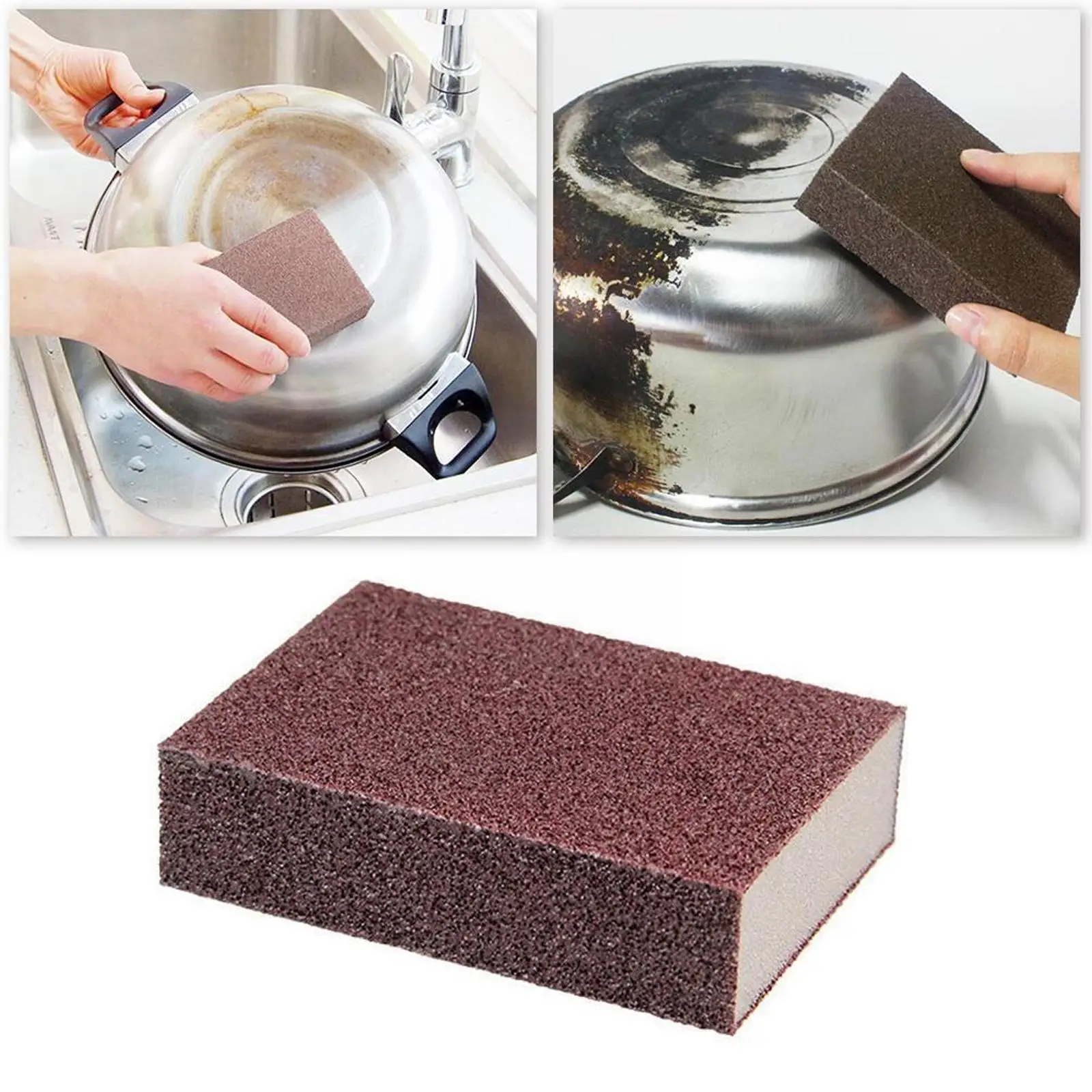

5/10pcs Eraser Carborundum Removing Rust Cleaning Brush Descaling Clean Rub For Cooktop Pot Kitchen Sponge O4x2