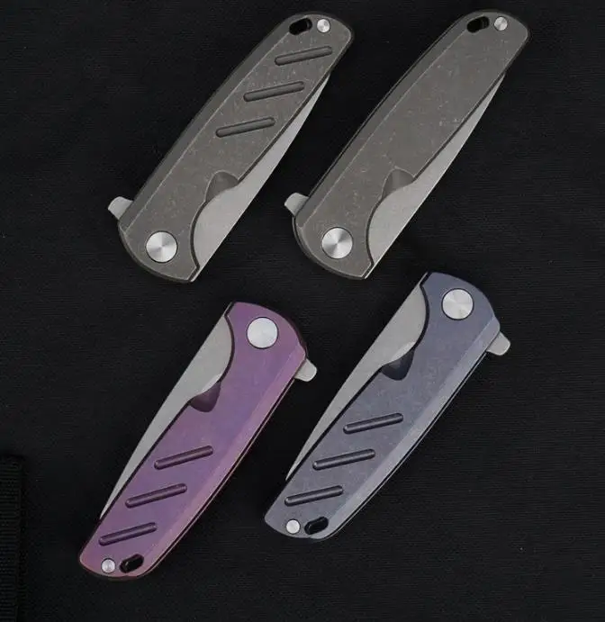 Titanium Alloy Tactical Folding Knife D2 Blade High Quality Outdoor Wilderness Survival Safety Pocket Military Knives EDC Tool enlarge