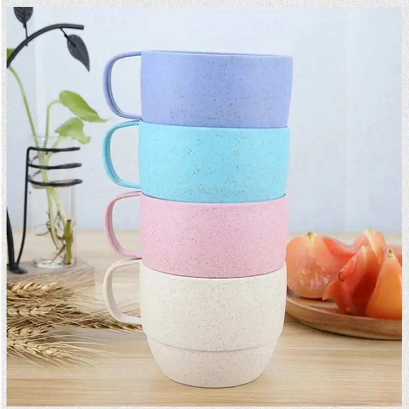 

5 Pcs/set Reusable Drinking Kettle Eco Friendly Plastic Cold Kettle Biodegradable Wheat Straw Drinking Cup Kit Kitchen Drinkware
