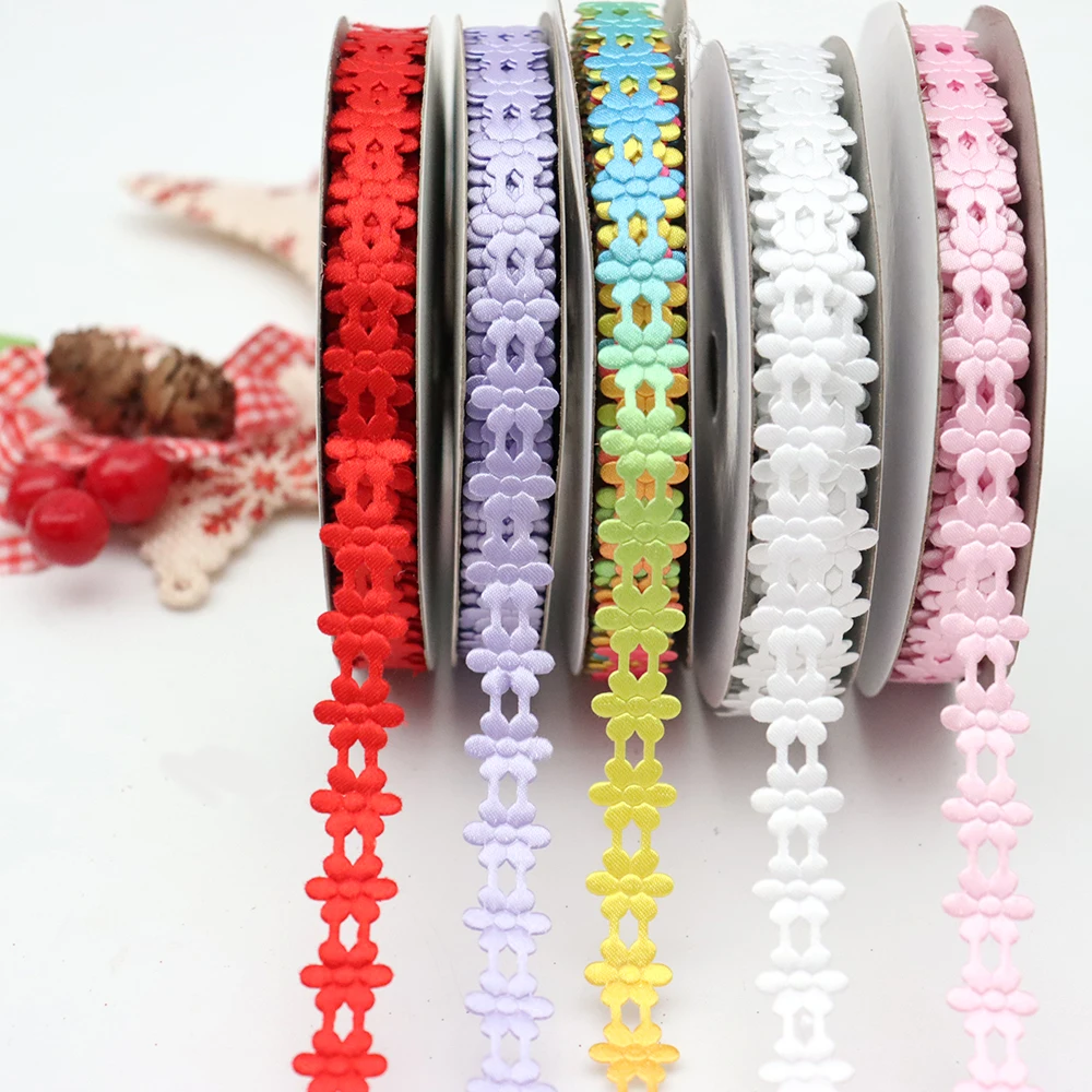 

20yards/Roll Flower Ribbon Embroider Trim Fabric DIY Material Clothes Shoes Accessories For Wedding Party Christmas Decoration