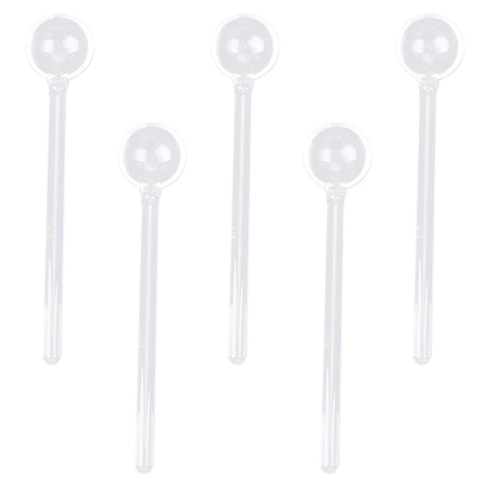 

5Pcs Long Handle Coffee Spoons Transparent Stirring Spoons Practical Dessert Spoons