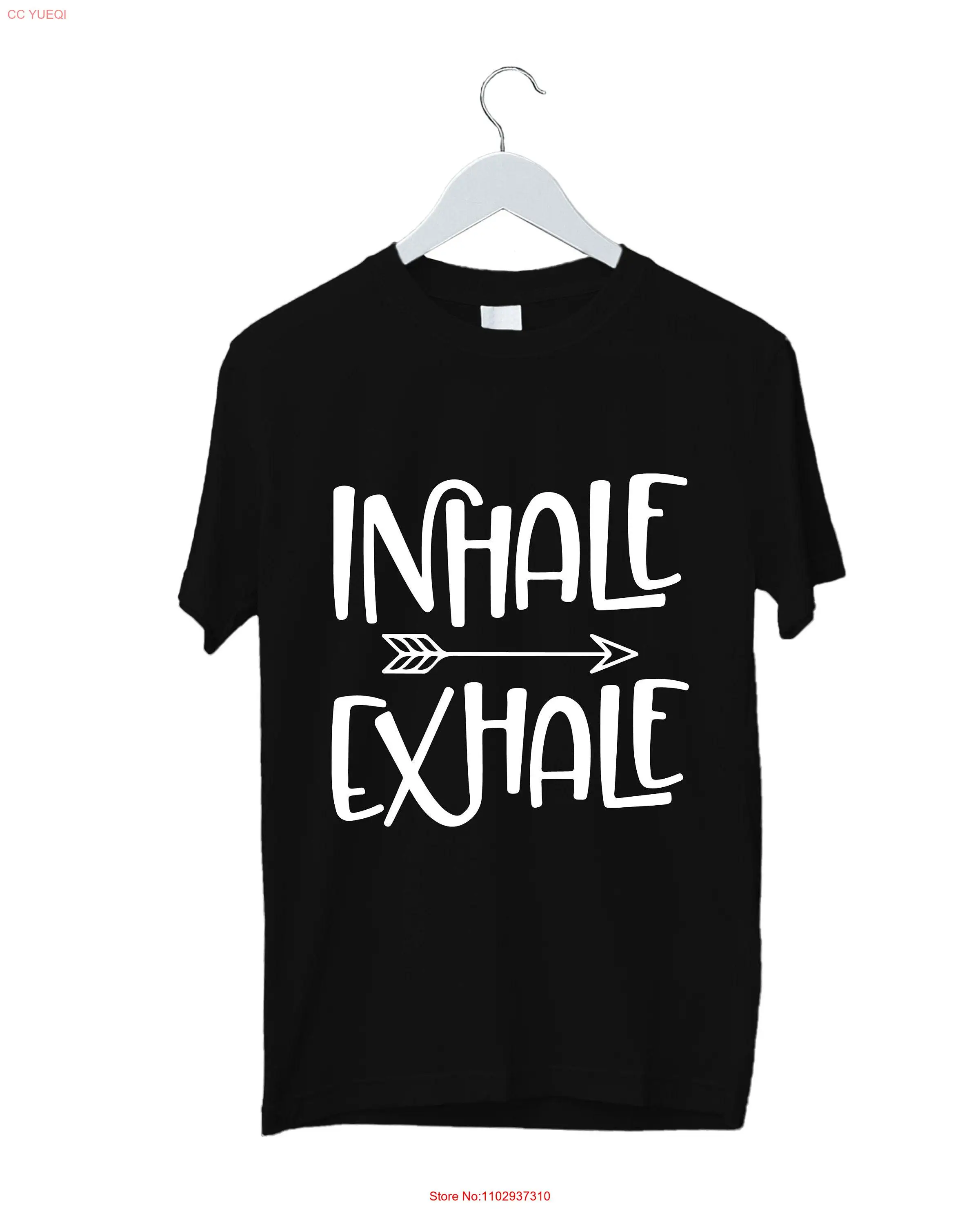 Inhale Exhale T shirt Calming Inspirational Yoga and Meditation Themed motivational Kids Adults Tops