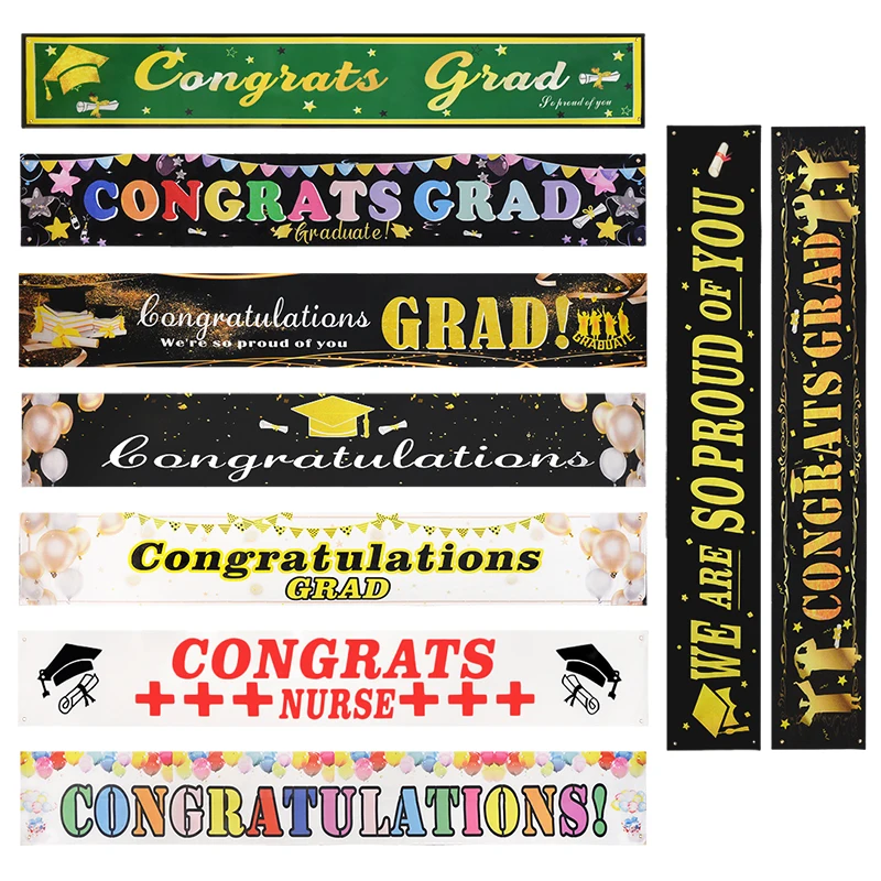 

Congratulation Grad Banner Flag Graduation Party Indoor Outdoor Decoration We Are So Proud Of You Grad Decor Supplies