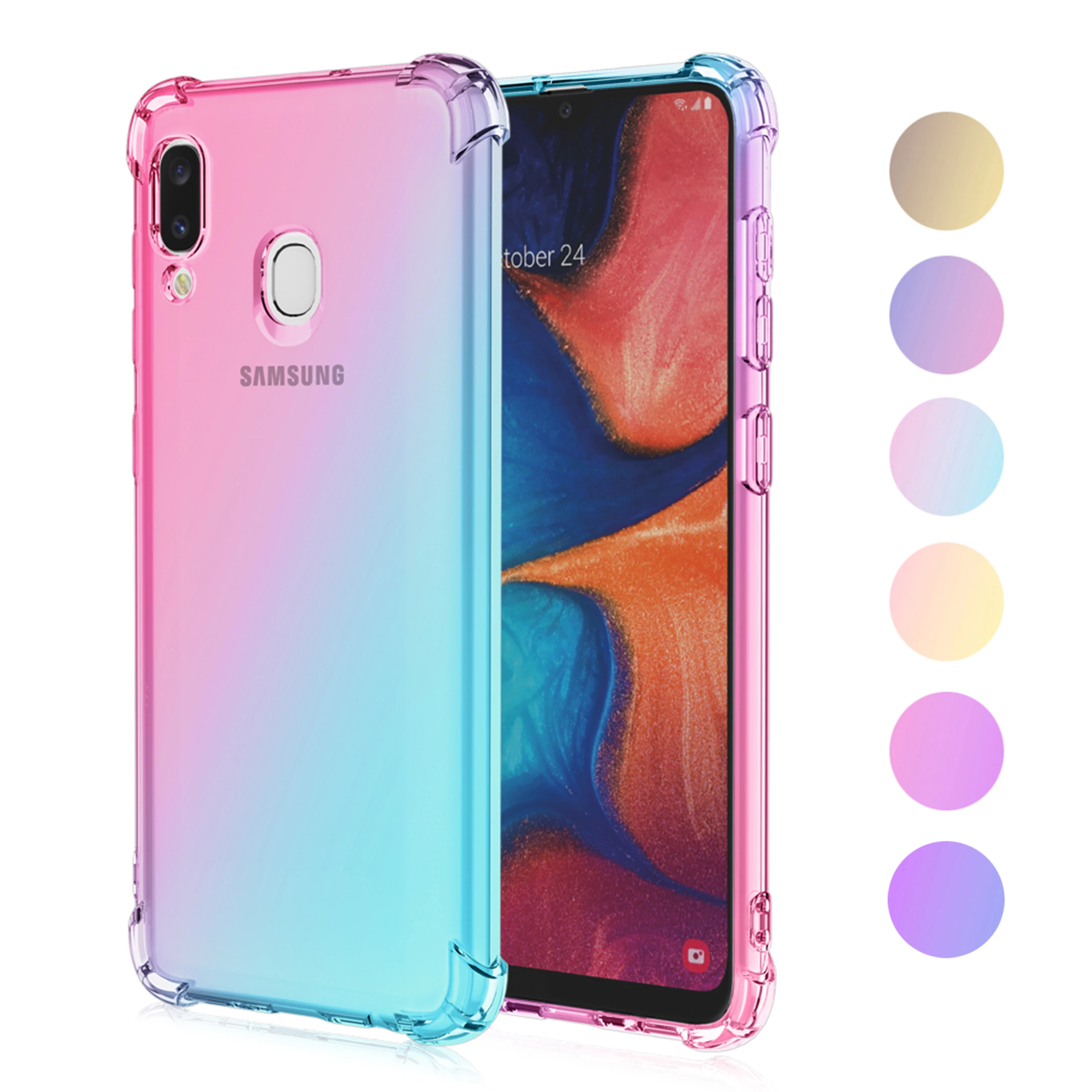 Прозрачный чехол для Samsung Galaxy A34 A33 A32 5G A324G A31 A30S A3Core, милый градиентный тонкий гибкий противоударный чехол из ТПУ с защитой от царапин