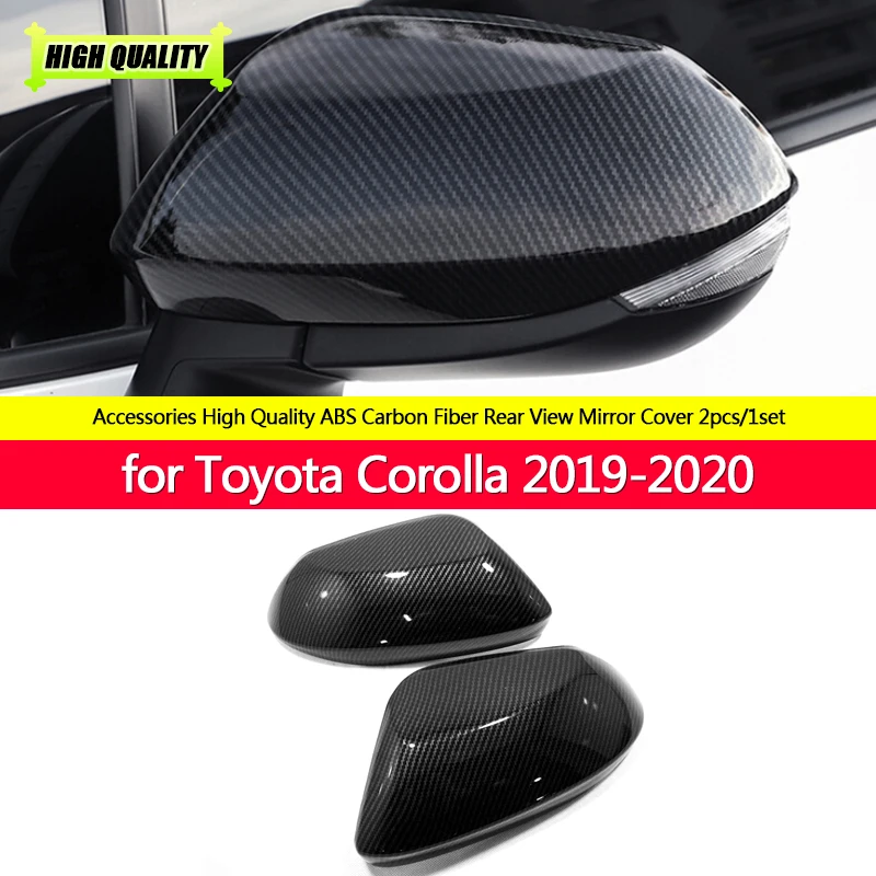 

ABS Carbon fibre Side Door Rear View Mirror Cover Trim Cap Garnish Molding Overlay For Toyota Corolla 2019 2020
