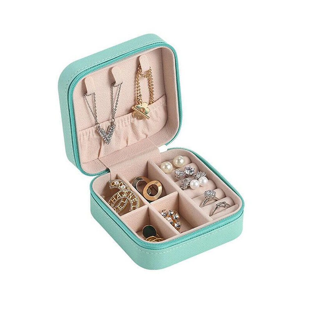 

Jewelry Storage Box Multicolor Double Layer Organizer PU Leather Exterior Flannel Interior For Protect Jewelry