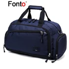 Спортивная сумка Fonto для мужчин и женщин, большой тренировочный чемодан на плечо для фитнеса, йоги, путешествий, черный цвет