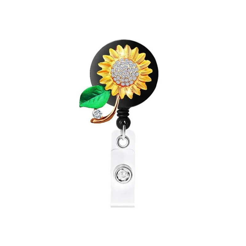 

Sea Turtle Butterfly Card Retractable Badge Reel with Diamond Decor Staff Nurse Work Card Clip Lanyard Pass Access Bus Card Clip