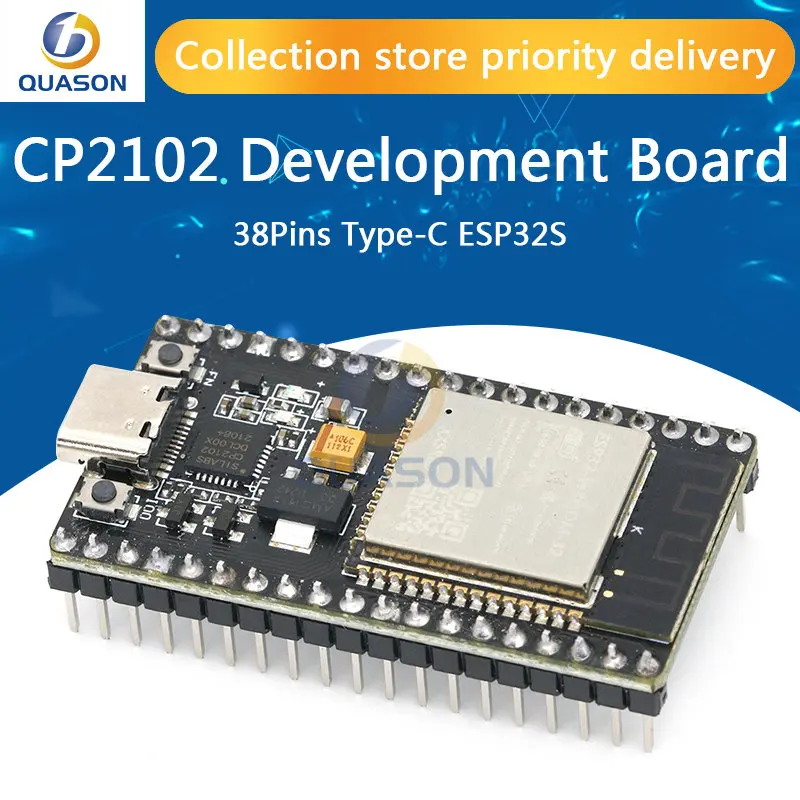 38Pins Type-C ESP32S ESP32 ESP-WROOM-32 CP2102 Development Board 2.4GHz Dual-Core WiFi +Bluetooth Microcontroller for Arduino