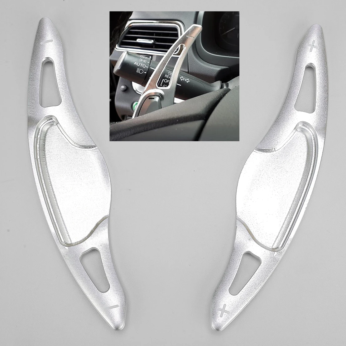 

1 пара удлинителей для рулевого колеса, подходят для Honda Civic 11th 2022-2023, серебристый алюминиевый сплав