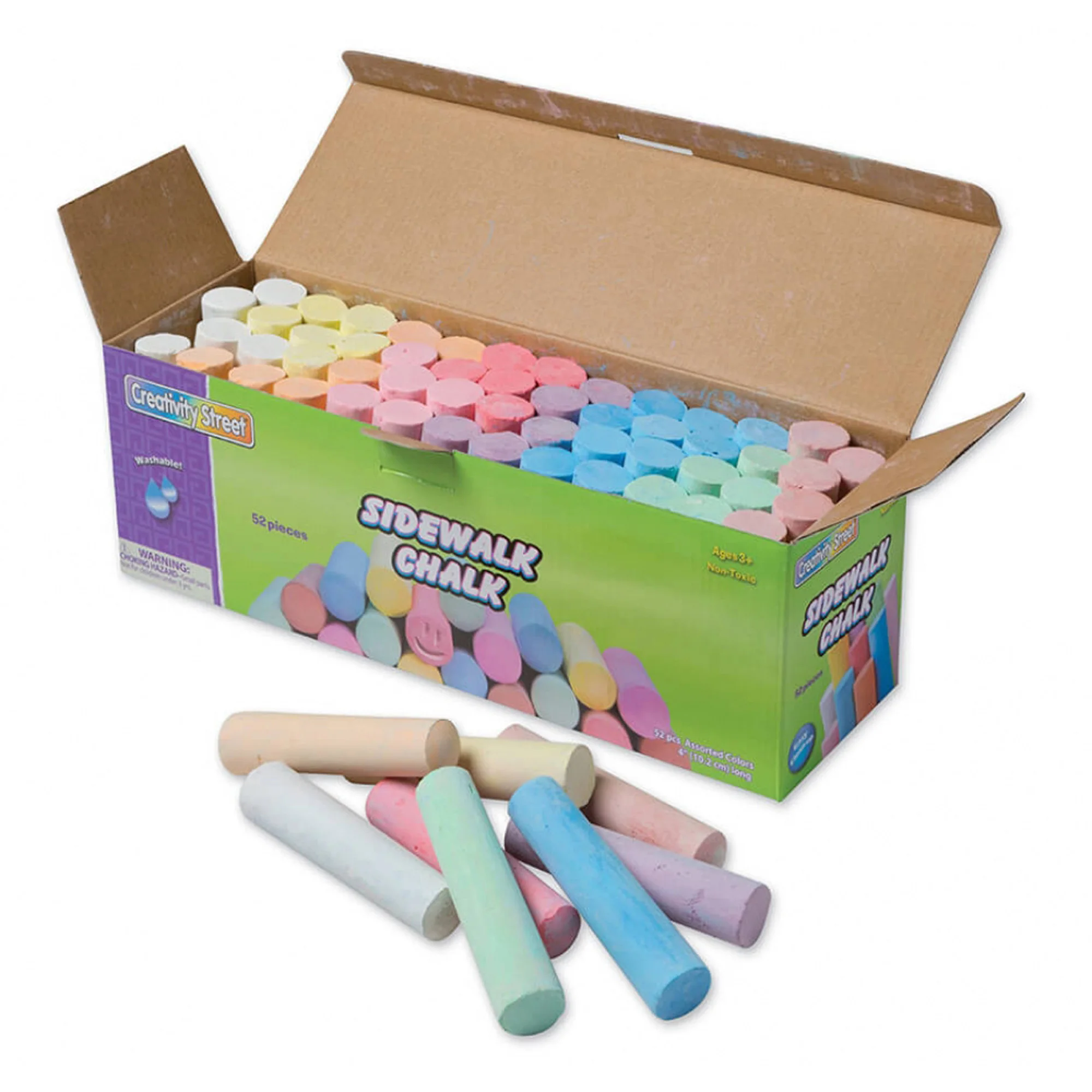

Creativity Street® Sidewalk Chalk, Bright Colors, 52 Per Pack, 6 Packs