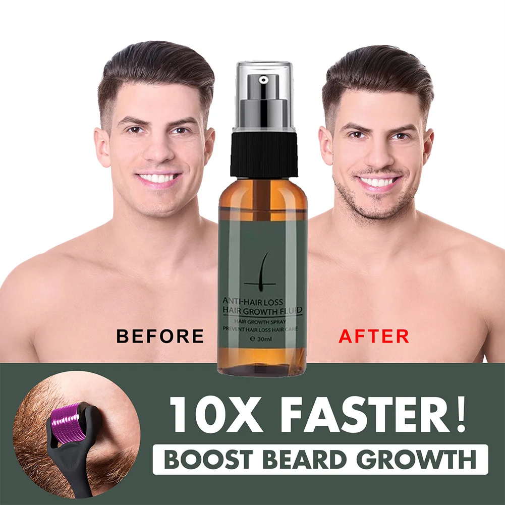 

30ml Naturally Harmless Beard Growth Roller Set Nourishing Enhancer Beard Oil Spray Men's Beard Growth Oil Anti Hair Loss